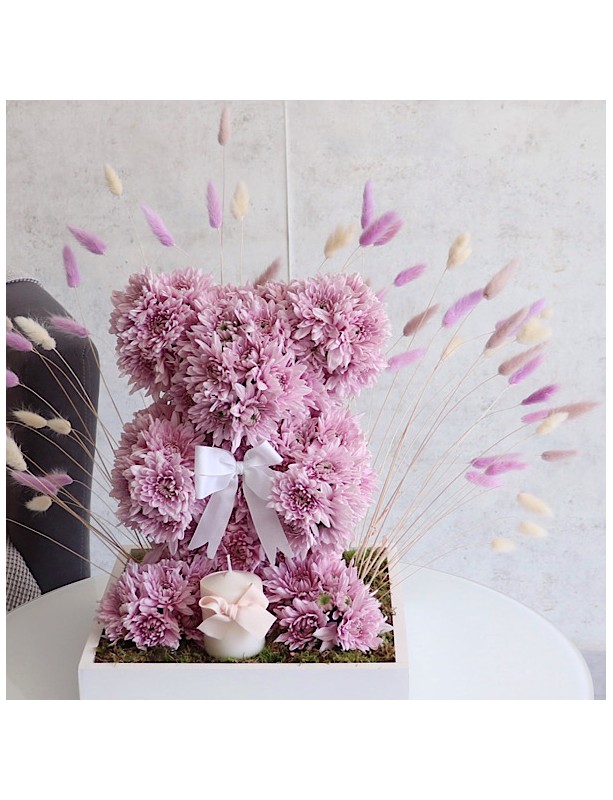 Purple Teddy Candle