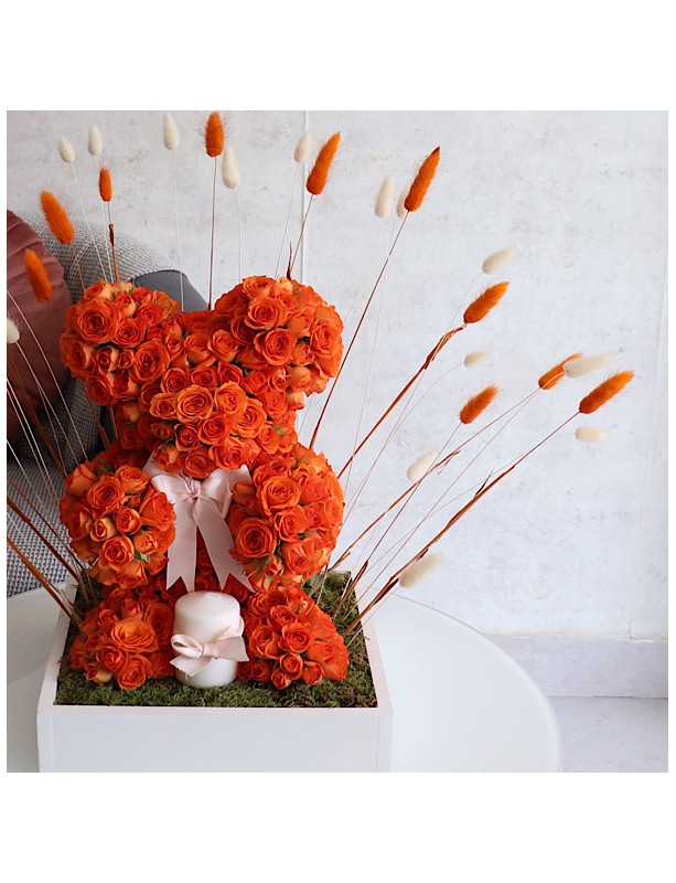 Orange Teddy Candle