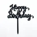 Happy Birthday Acrylic Black Topper