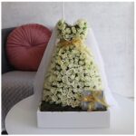 Bridal dress fresh flowers for sale online in Kuwait