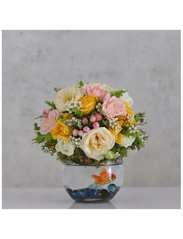 Mini marine fish fresh flower arrangement shop online for gifts