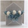 Envelope box containing gypsophelia and white roses for sale online by novo