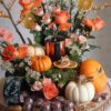 Scented candle and pumpkins gifts fresh flowers home delivery